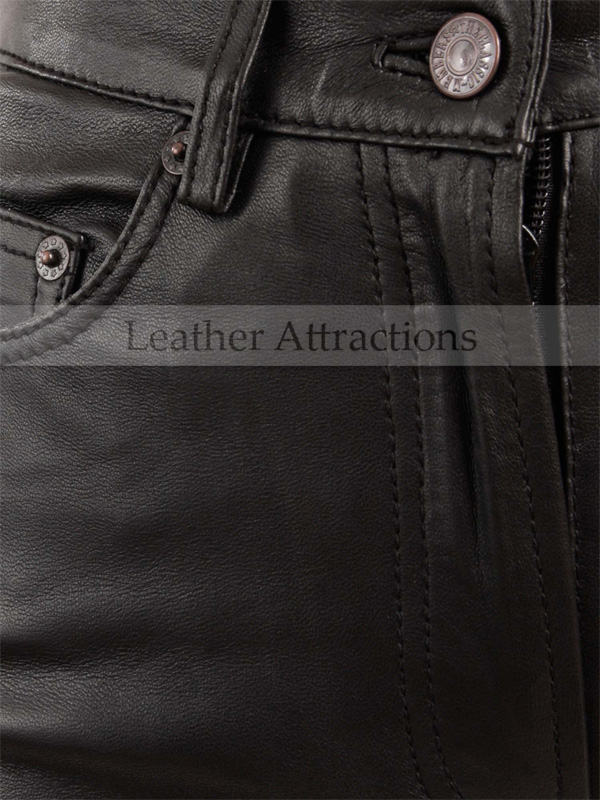 womens leather pants with pockets